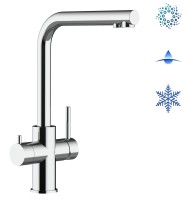 5-Wege-Wasserhahn FX90 Edelstahl Massiv -Edelstahl Poliert Küchenarmatur 360° schwenkbarer Auslauf